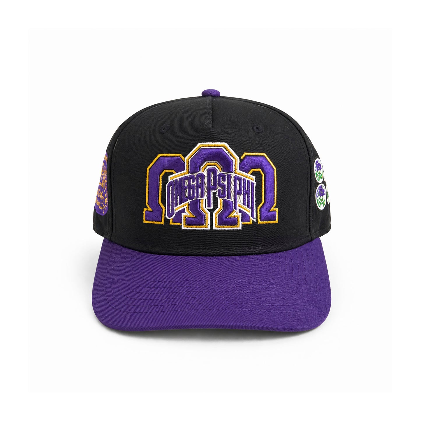 Triple Ω Snapback Hat (Black/Purple)