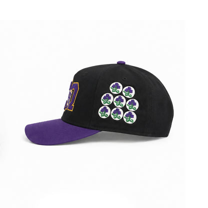 Triple Ω Snapback Hat (Black/Purple)